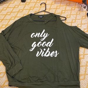 Express oversized crew neck sweater. Size M. Good vibes only